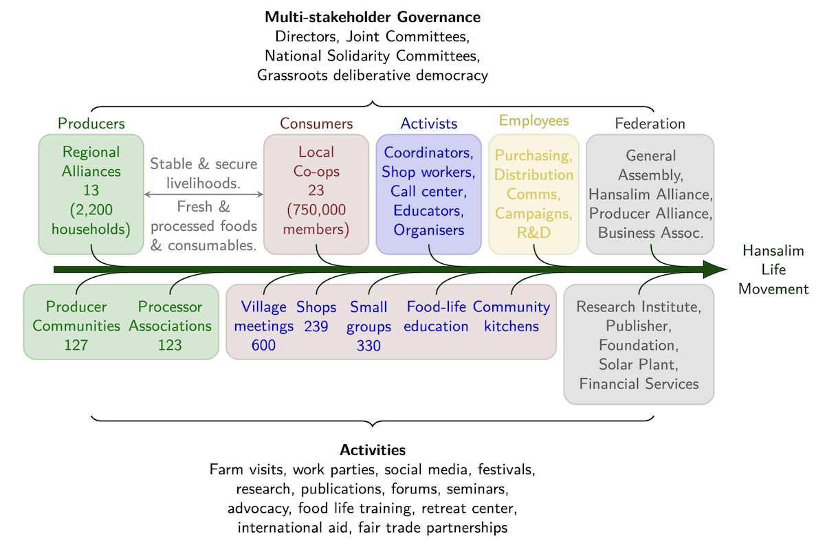 Visualizing Hansalim's structure and activities in a diagram